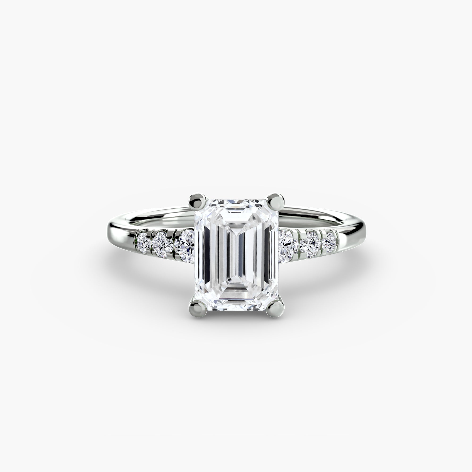 Solitaire with Shoulder Accents