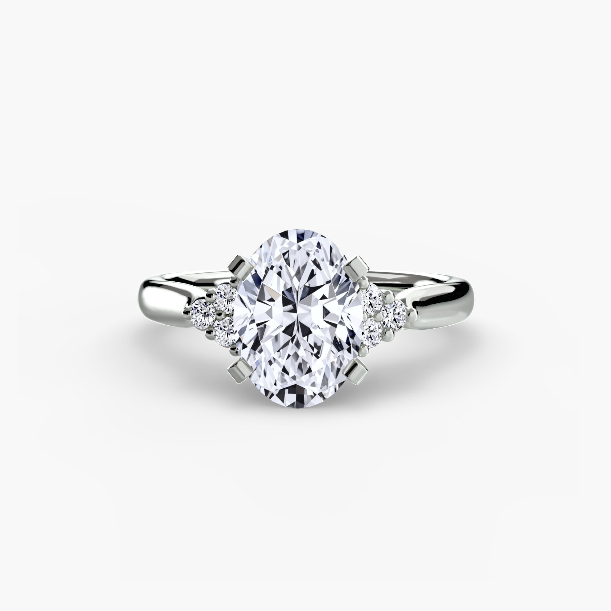 Solitaire with Cluster Shoulders 2